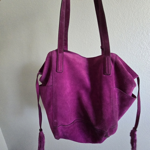 Sold - Michael Kors Suede Shoulder Bag in Raspberry - Picture 2 of 7